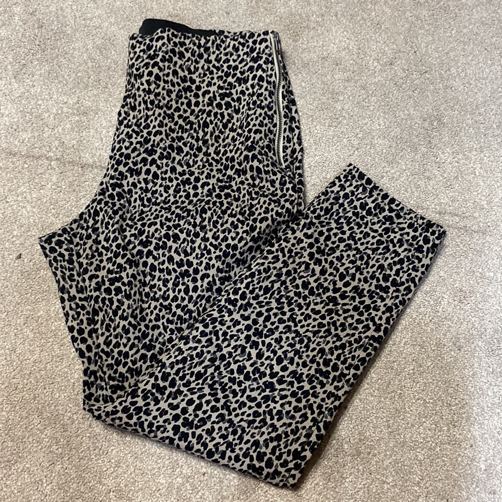 A New Day Cheetah Print High Rise Ankle Trouser Pants Size 14